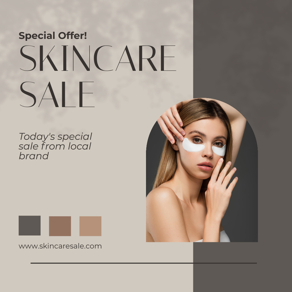 Selling New Skin Care Products With Color Palette Instagram Šablona návrhu