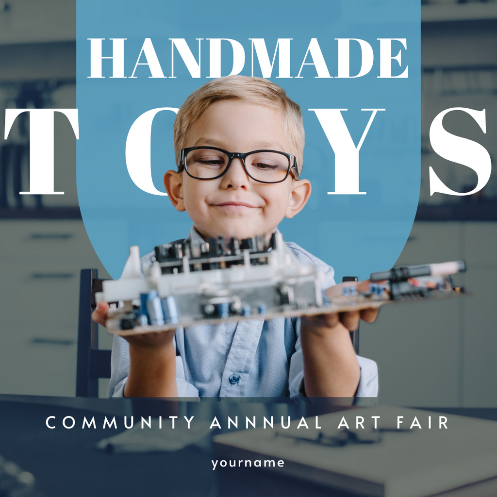 Handmade Toy Offer with Cute Boy Instagram Tasarım Şablonu