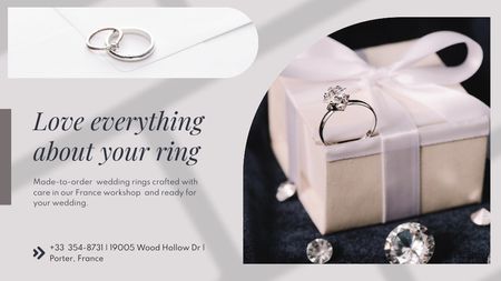 Engagement Ring in Small Box Title Šablona návrhu
