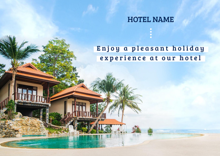 Ontwerpsjabloon van Postcard van Luxury Hotel Ad