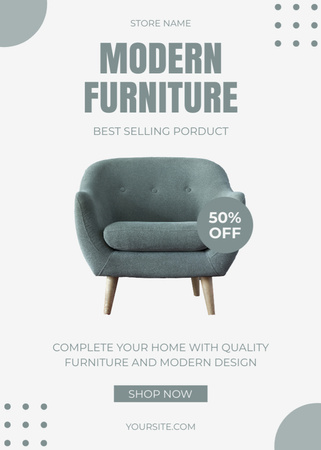 Designvorlage Modern Furniture for Half Price Grey and White für Flayer