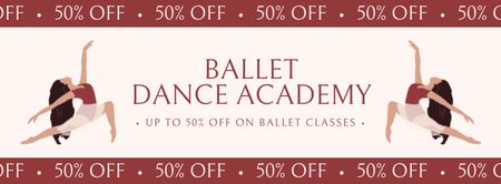 Ad of Ballet Academy with Offer of Discount Facebook cover Design Template