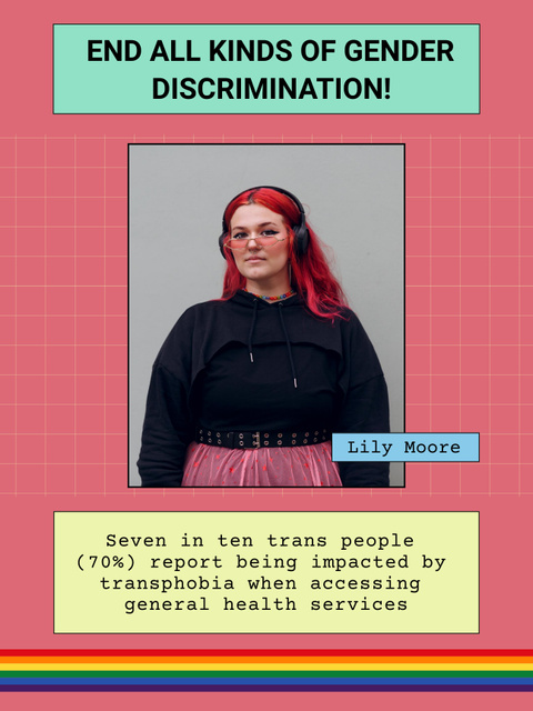 Gender Discrimination Awareness with Young Girl Poster US Šablona návrhu