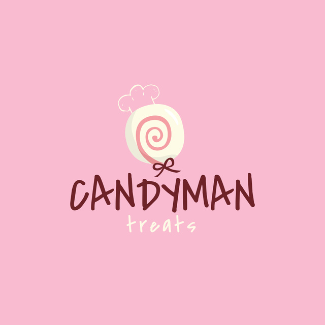 Sweets Store Offer with Cute Candy Logo tervezősablon