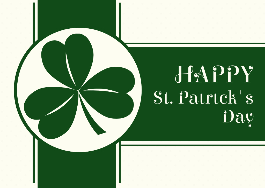 My Best Wishes for a Happy  St. Patrick's Day Card Design Template