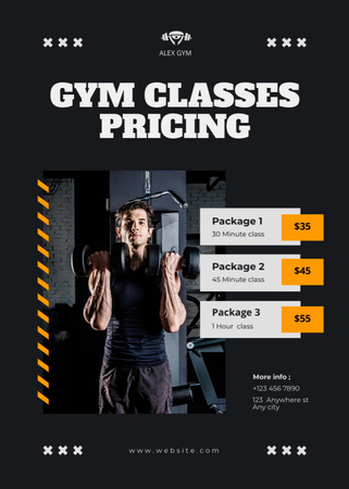 Workout Classes Pricing Flayer – шаблон для дизайну
