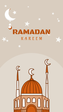 Beautiful Ramadan Greeting with Mosque Instagram Story Šablona návrhu