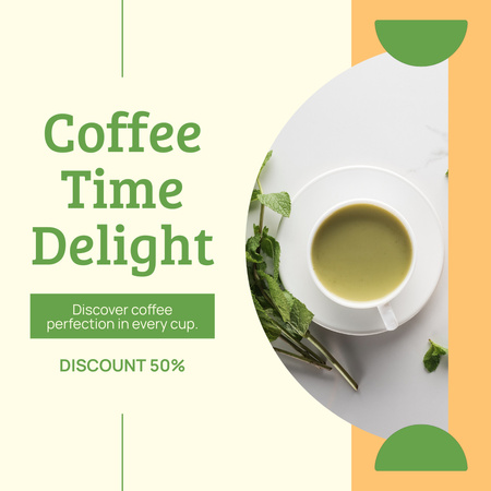 İndirimli Fiyatlarla Sınırlı Süreli Lezzetli Kahve Teklifi Instagram AD Tasarım Şablonu