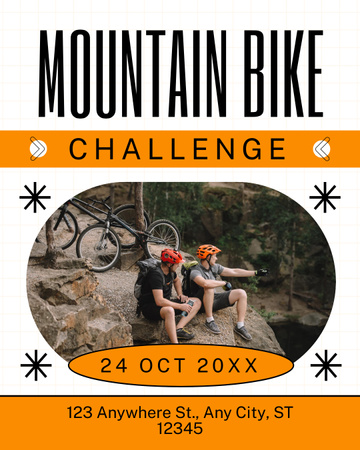 Designvorlage Mountainbike-Herausforderung für Instagram Post Vertical