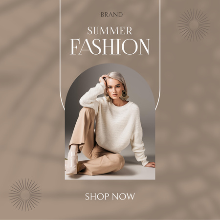 New Summer Collection of Women's Outfits on Beige Instagram Design Template