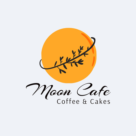 Bakery Ad with Moon Illustration Logo 1080x1080pxデザインテンプレート