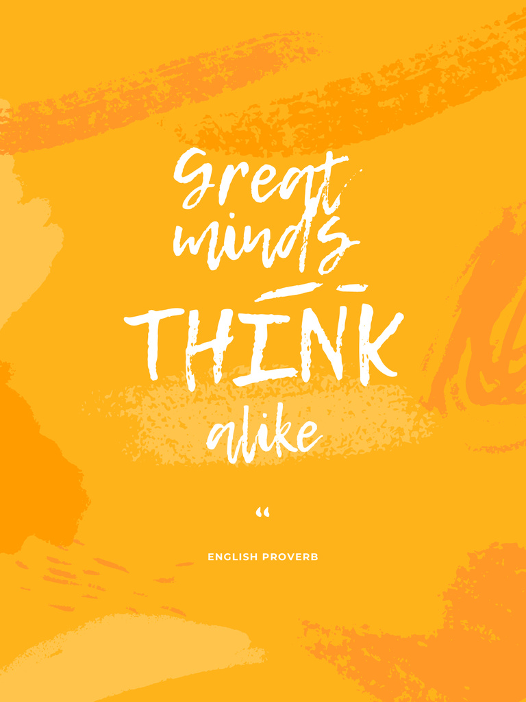 Phrase about Great Minds Poster US – шаблон для дизайна