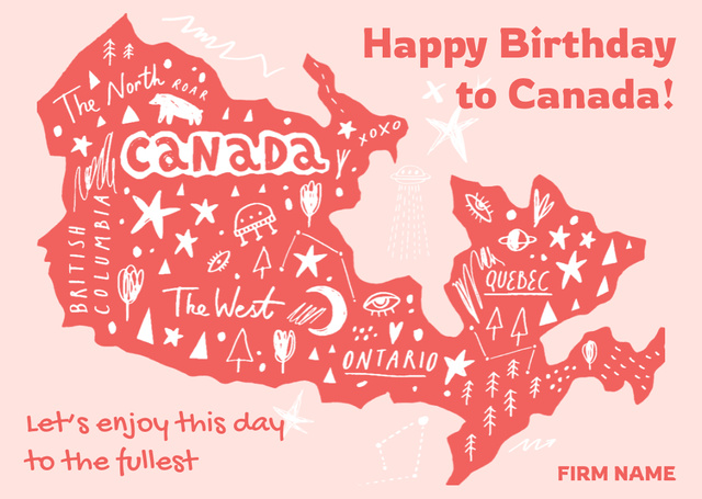 Canada Day Celebration Announcement Card Design Template