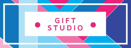 Ontwerpsjabloon van Facebook cover van Gift Studio Offer on Colorful Pattern