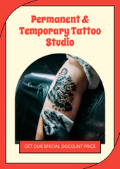 Permanent And Temporary Tattoos In Studio With Discount