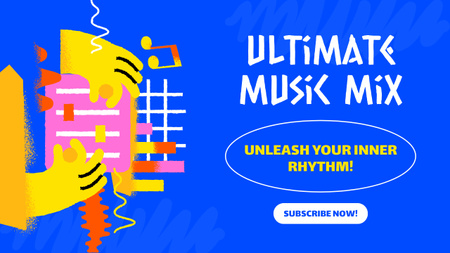 Modèle de visuel Annonce de mix de musique - Youtube Thumbnail