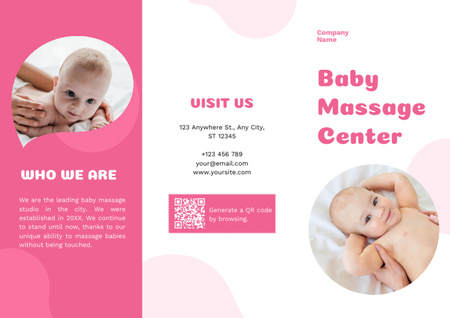 Offer of Baby Massage Center Services Brochure Design Template