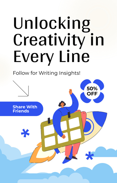 Designvorlage Writing Service At Half Price With Many Insights für IGTV Cover