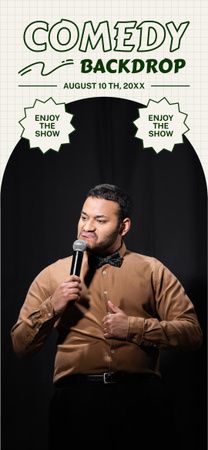 Mies esiintymässä Stand-up Comedy Showssa Snapchat Moment Filter Design Template
