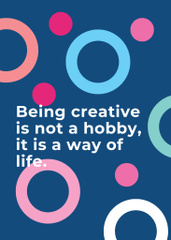 Text about Creativity On Colorful Pattern