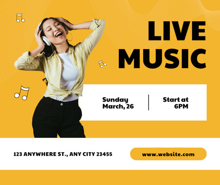 Platilla de diseño Awesome Live Music Event Announcement In Spring Facebook