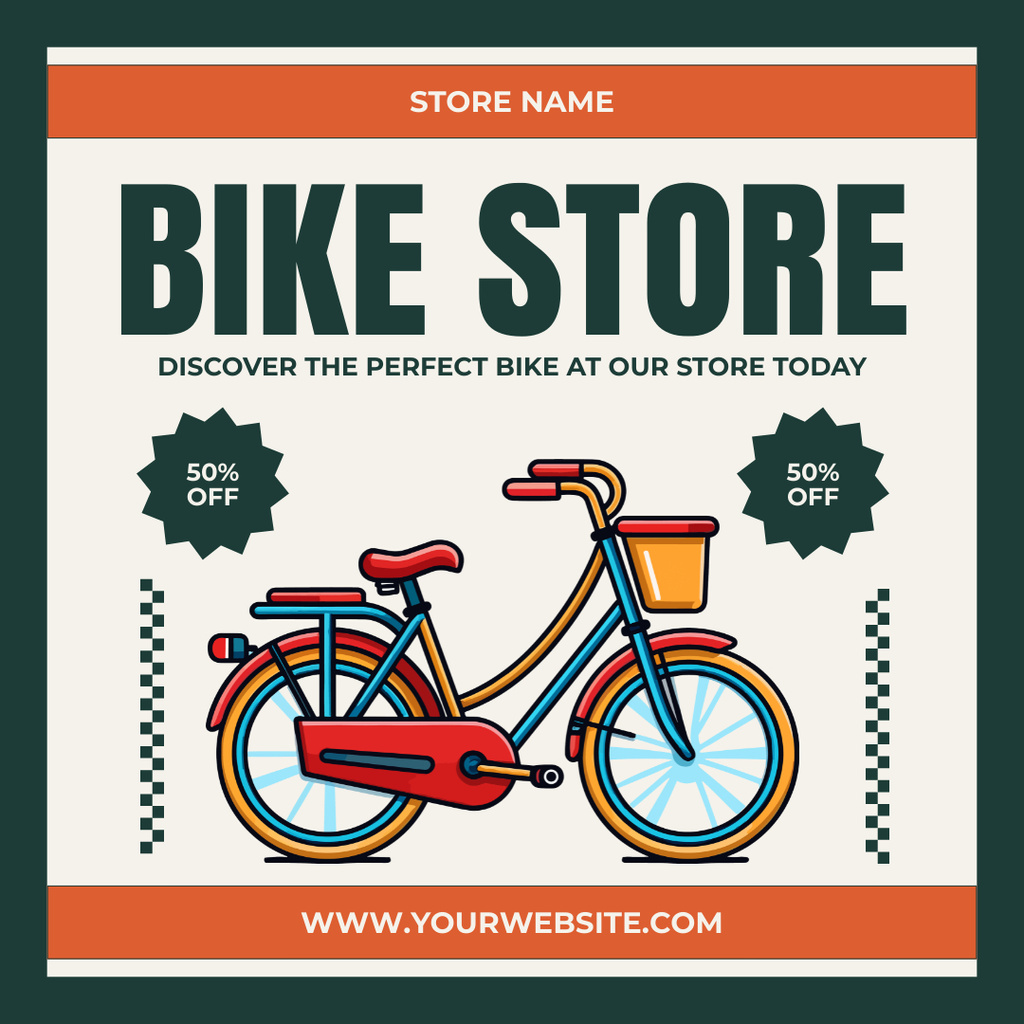 Perfect Bicycle Accessories Sale Instagram AD Design Template