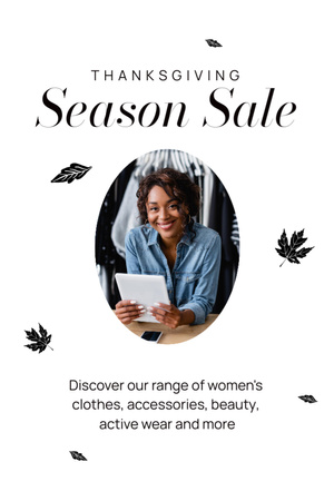 Thanksgiving Season Sale on Clothing Announcement Flyer 4x6in tervezősablon