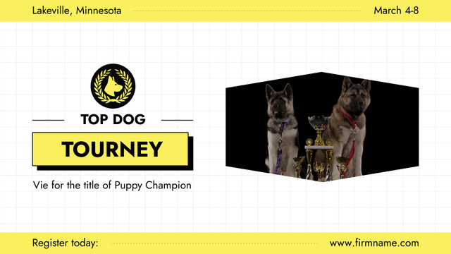 Designvorlage Excellent Puppy Championship Announcement With Prize für Full HD video