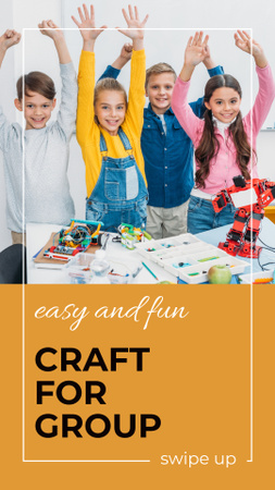 Craft For Kids Announcement With Tools Instagram Story tervezősablon