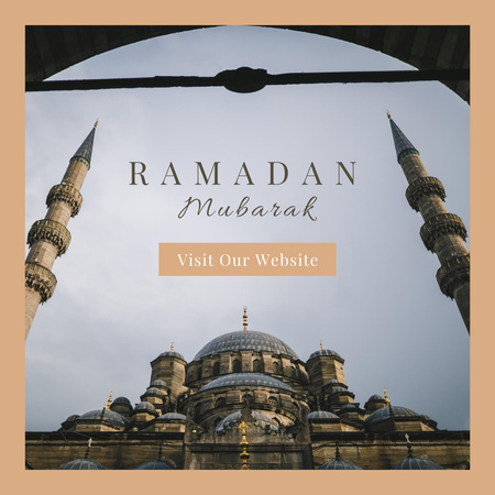 Ontwerpsjabloon van Instagram van Betoverende moskee voor Ramadan-groet