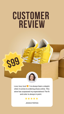 Designvorlage Customer Review on Adaptive Shoes für Instagram Story