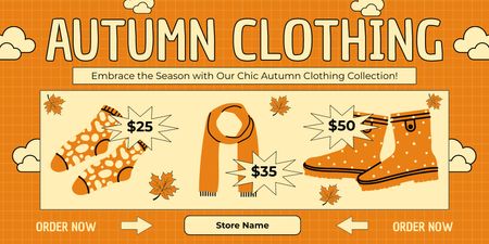 Autumnal Accessories And Garments Offer Twitter Design Template