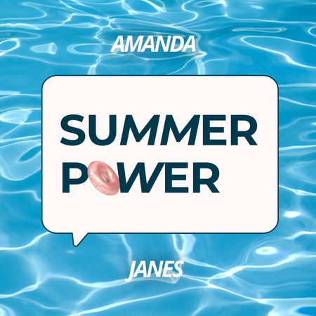 Summer power music release with pool water Album Cover tervezősablon