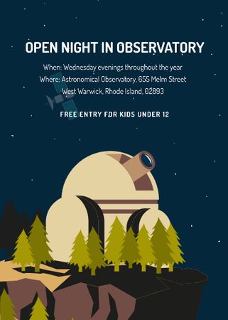 Open night in Observatory event Invitation Design Template