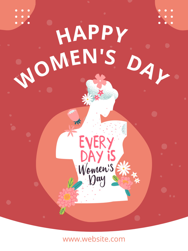 Phrase about Women's Day Poster US – шаблон для дизайна