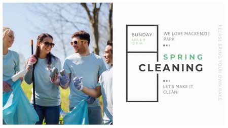 Ecological Event Volunteers Park Cleaning Title Modelo de Design