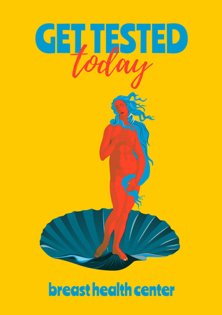 Designvorlage Breast Cancer Check-Up Motivation with Venus Illustration für Poster