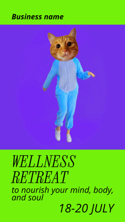 Designvorlage Funny Dancing Cat in Pajama für TikTok Video