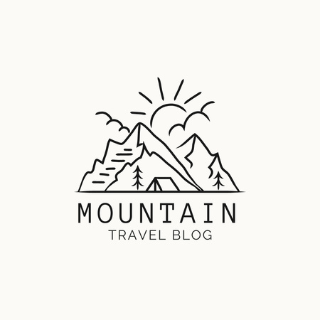 Emblem with Mountains Logo Modelo de Design