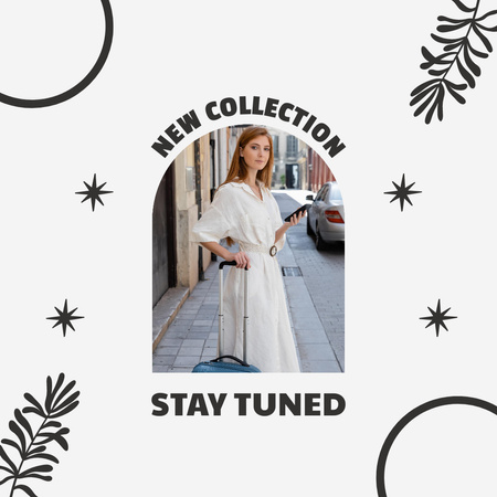 Collection of Clothing with Woman in White Dress Instagram Design Template