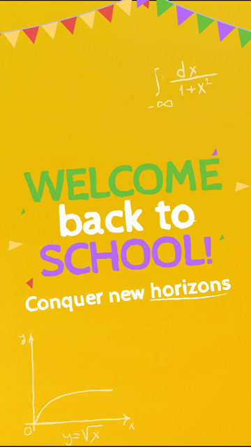 Motivational Back to School Greetings In Yellow TikTok Video Design Template