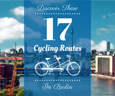 Cycling routes in Berlin city Facebook Modelo de Design