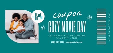 Movie Day Voucher With Discount Offer Coupon Din Largeデザインテンプレート