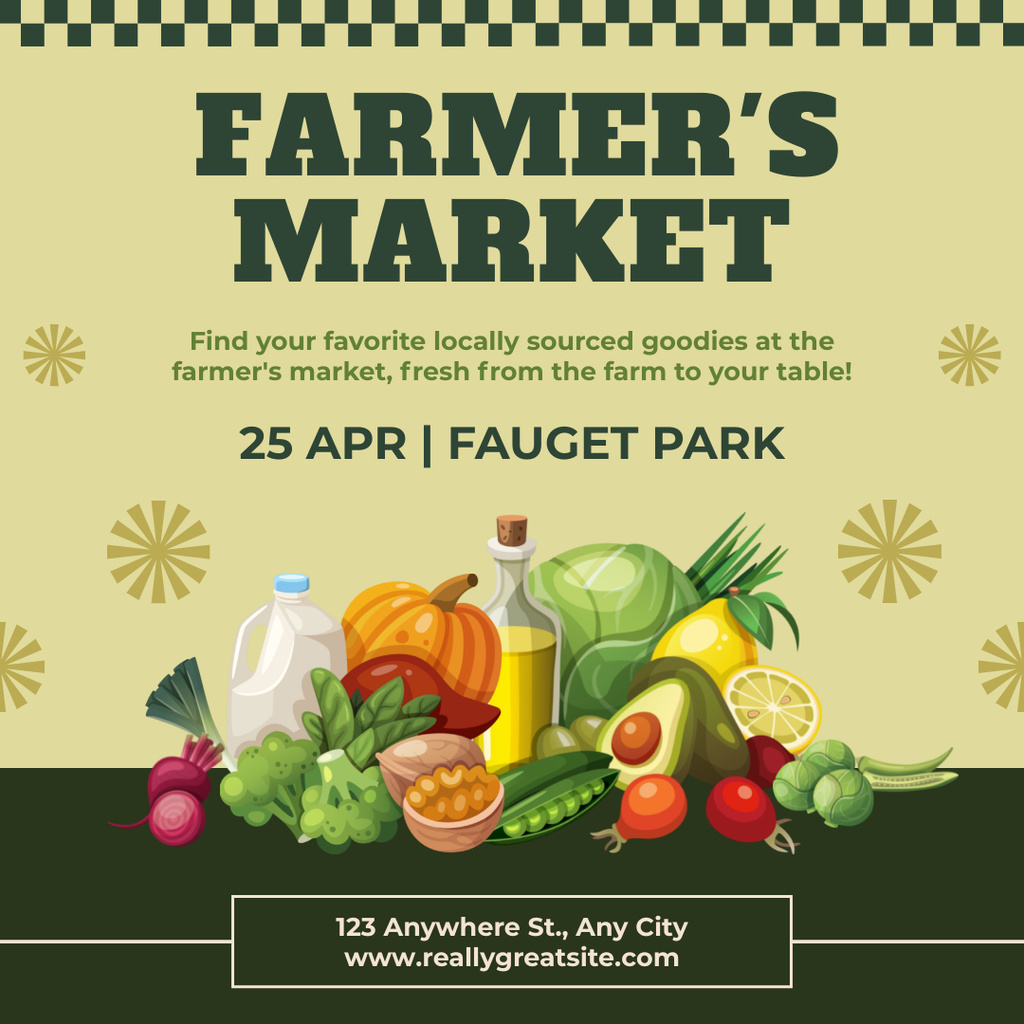 Farmers Market with Fresh Farm Products Instagram Πρότυπο σχεδίασης