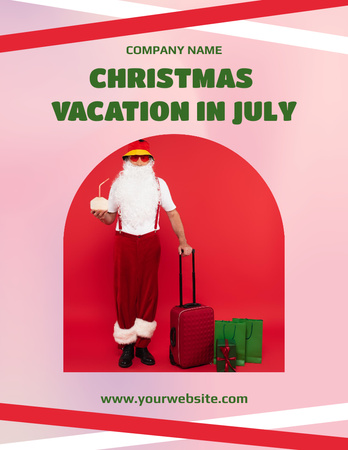 Christmas Holiday Offer in July with Santa Claus Flyer 8.5x11in Design Template