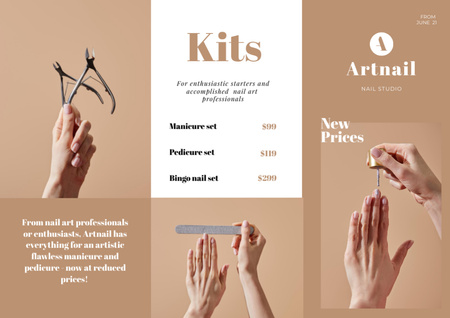 Szablon projektu oferta usług nail studio Brochure Din Large Z-fold