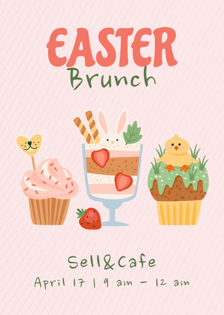 Szablon projektu Easter Brunch in Cafe Invitation