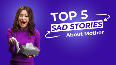 Platilla de diseño Top 5 Sad Stories Youtube Thumbnail
