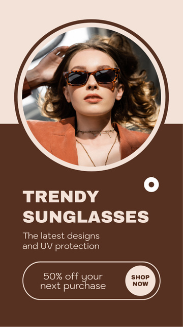 Big Sale on Trendy Sunglasses for Women Instagram Video Story Modelo de Design