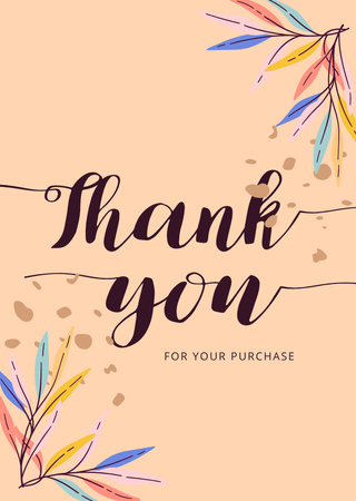 Thanks for Your Purchase on Beige Postcard A6 Vertical Design Template
